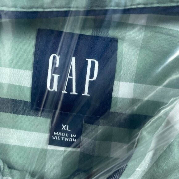 GAP Mens Green Plaid Short Sleeve Shirt Size XL New a1135 - Picture 3 of 6